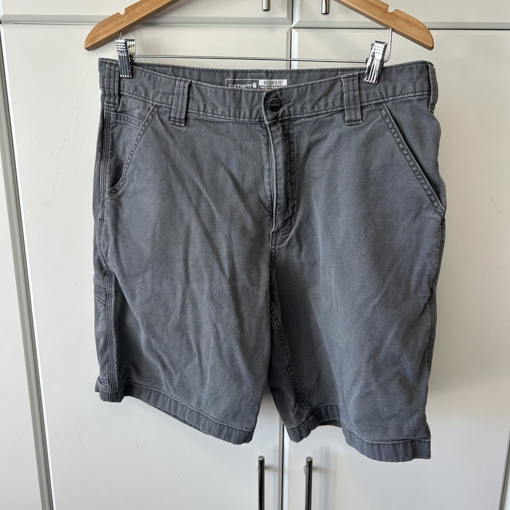 Carhartt Mens Relaxed Fit Rugged Flex Canvas Shorts Gray 102514 Size 36